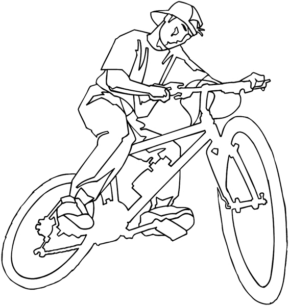 Boy on bike vinyl decal. Customize on line.      Children 020-0196  